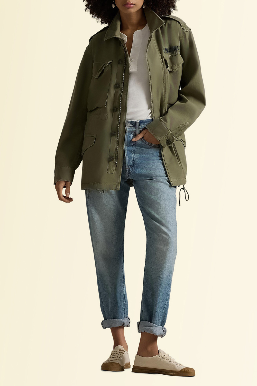 תמונת כל הלוק של ז'קט כותנה